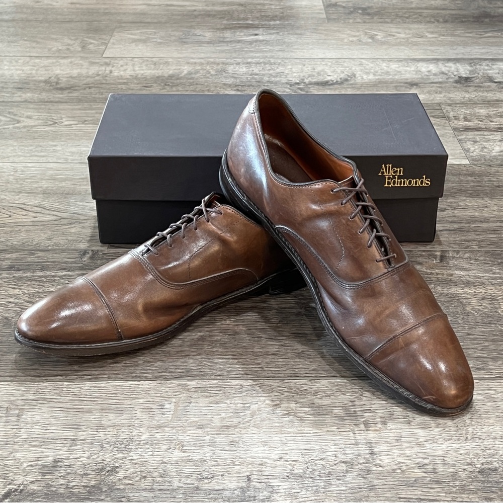 Allen Edmonds Park Avenue Cap-toe Dark Brown Oxford Dress Shoe Men’s Siz…